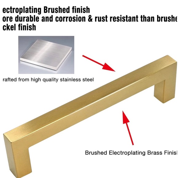 15 pack 10” Golden Warm LSJ12GD256 Kitchen Square T Bar Cabinet Door Handles NEW - Picture 5 of 16